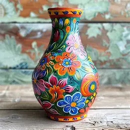 Ceramic Vase with Floral Design