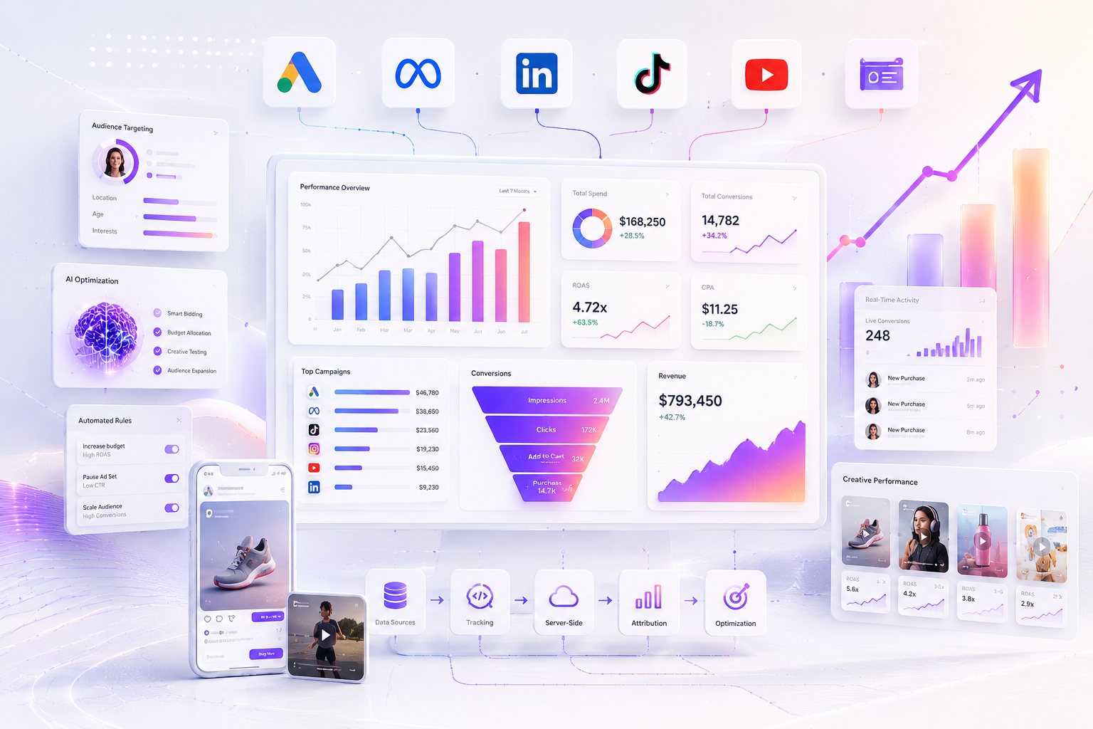 Multi-platform paid ads dashboard
